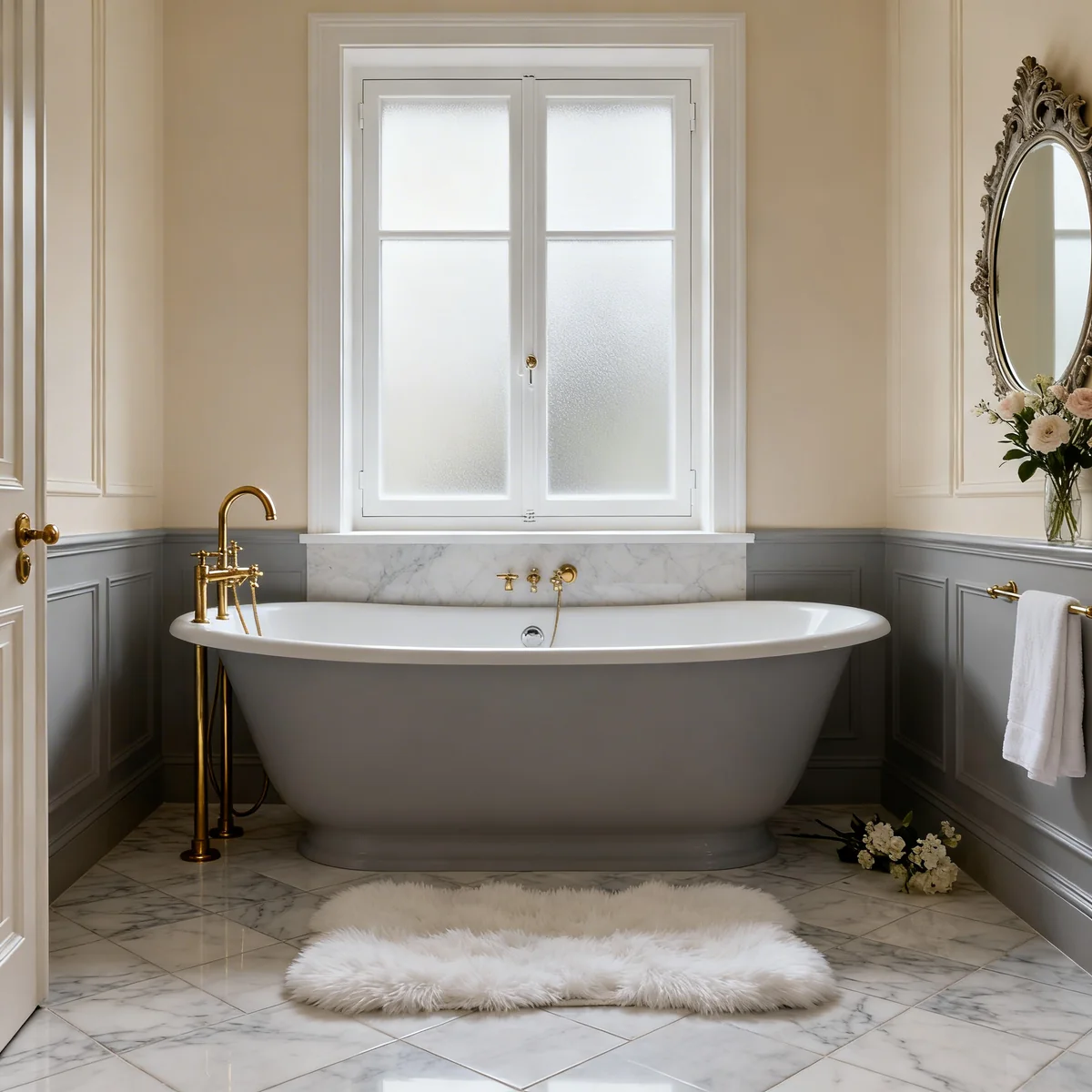 Fenêtre blanche PVC dans une salle de bain parisienne rénovée