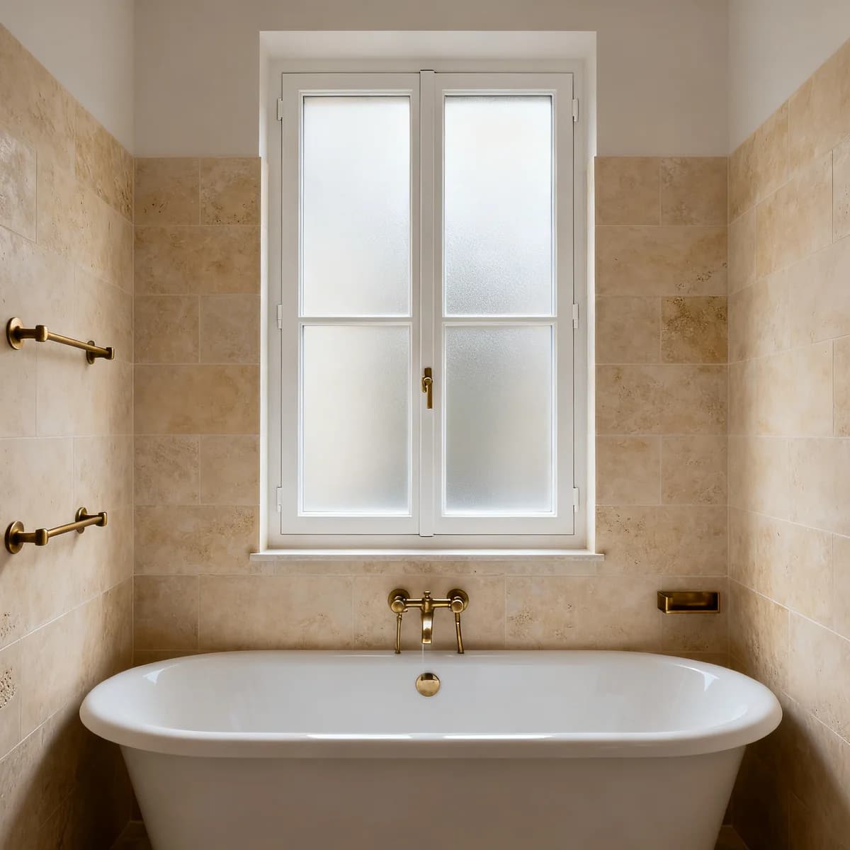 Fenêtre blanche PVC dans une salle de bain à Paris